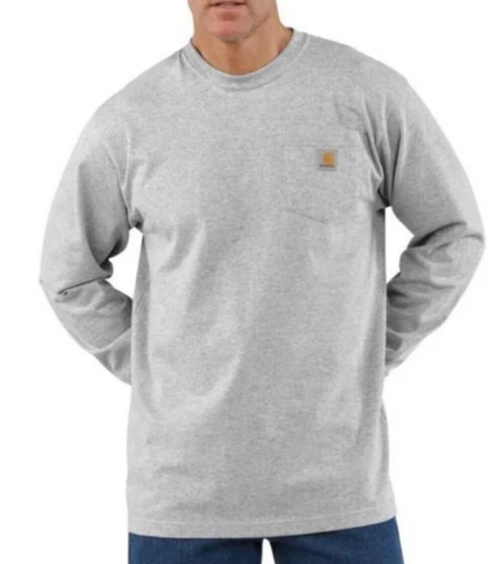 Carhartt Men's Grey Long Sleeve Workwear T-Shirt Size 4XL Big & Tall